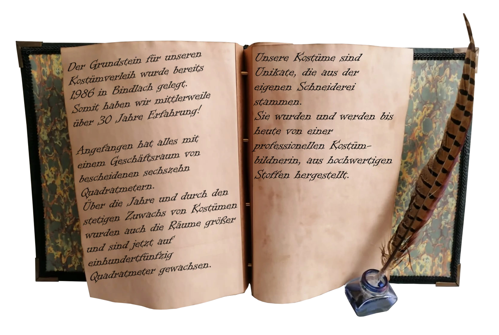 Buch mit der Geschichte des Kostümverleihs